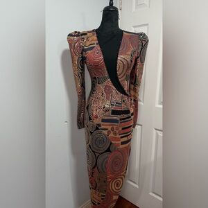 Vintage Cache Metalic Asymmetrical
Maxidress/Gown